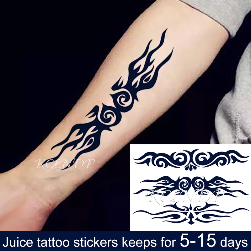 

Waterproof Temporary Juice ink Tattoo Sticker Totem National Line Design Arrow Fruit Gel Long lasting tatto Art for Men Women