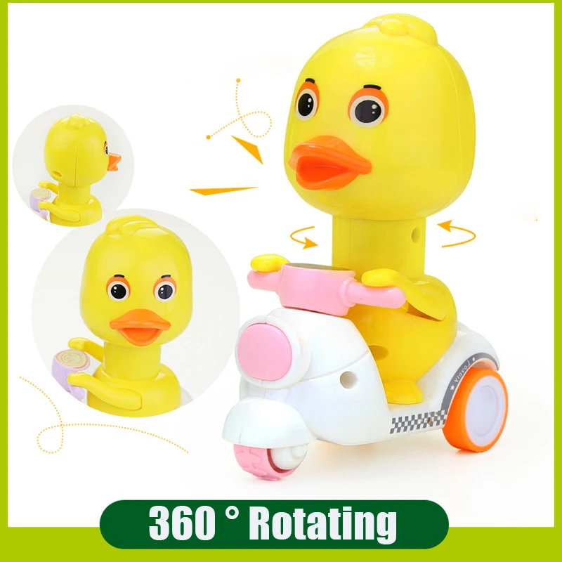Детская Милая мультяшная заводная игрушка Желтая утка мотор для мальчиков и