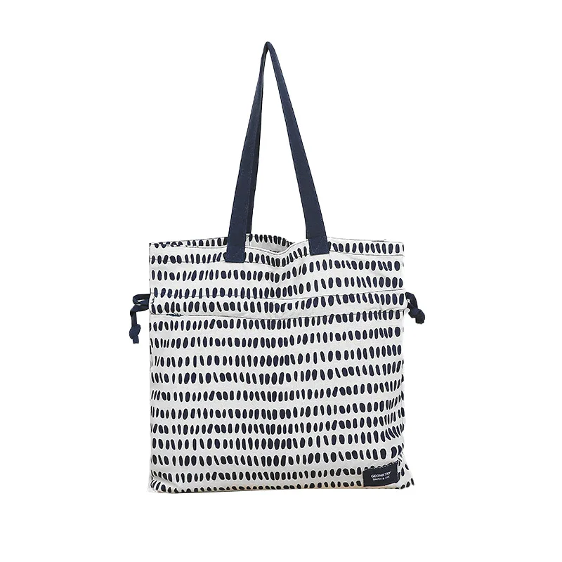 

Двухсторонняя сумка из хлопчатобумажной ткани с карманом для покупок