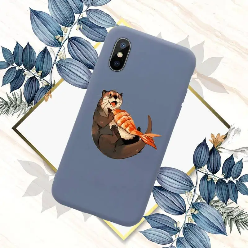

Cartoon otter Cartoons Phone Case Candy Color for iPhone 11 12 mini pro XS MAX 8 7 6 6S Plus X SE 2020 XR