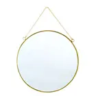 Нордическое минималистичное домашнее украшение геометрической формы, Золотое Латунное круглое зеркало, косметическое зеркало для украшения дома