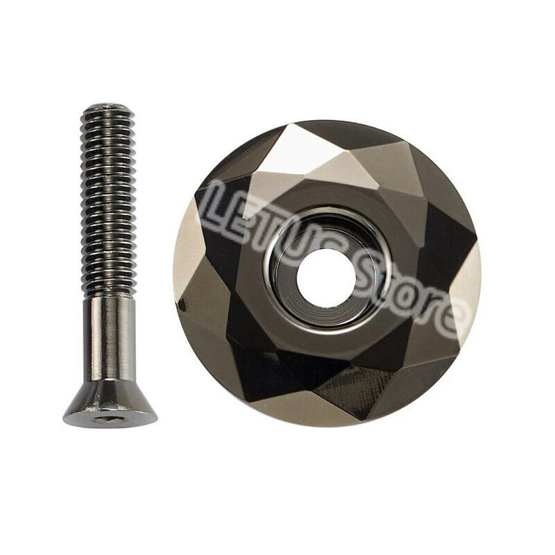 Titanium KRSEC рулевая колонка MTB шурупы верхняя крышка из алюминиевого сплава 1-1/" Горная дорога Велосипеды чаша крышка+ винт Велоспорт Аксессуары Набор - Цвет: Titanium