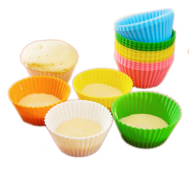 12 шт Многоразовые 3D чашки торта силиконовые стаканчики для маффинов кекс молд