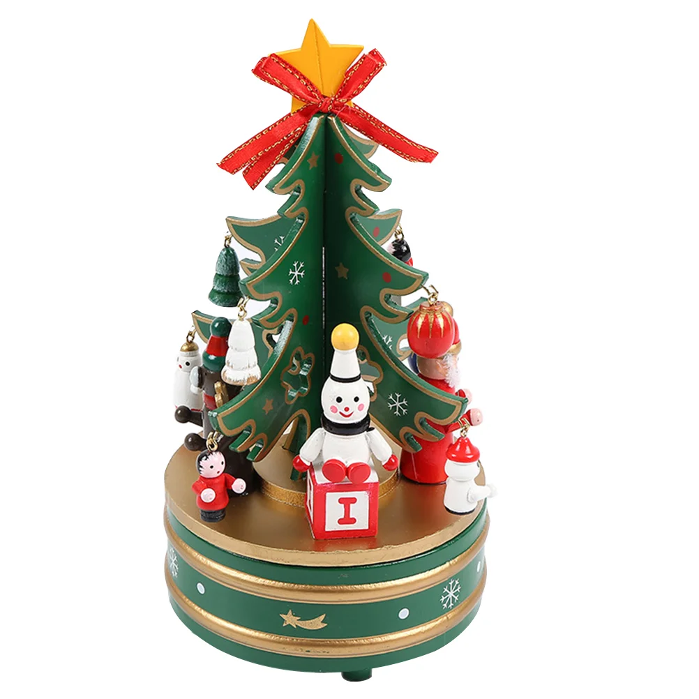 

1Pc Christmas Wooden Musical Box Craft Creative Birthday Gift Musical Box