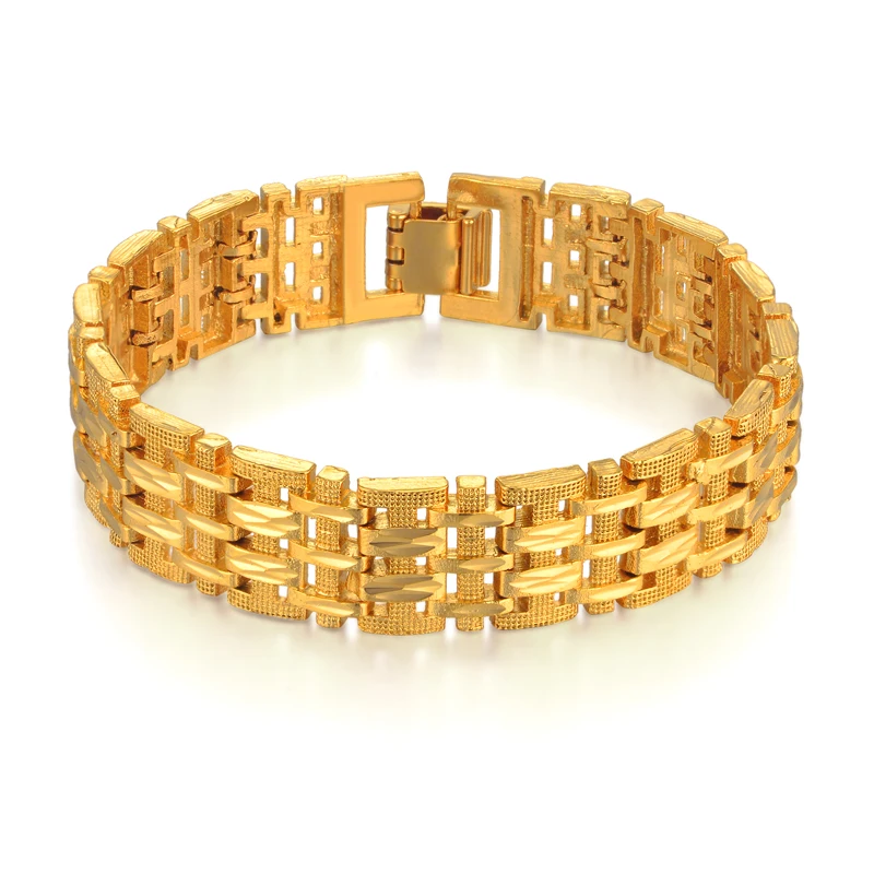 Men's Bracelet Chunky Big Wide Curb Link Chain 14MM Mens Womens Bracelets Bangle Gold Tone hand chain drop shipping