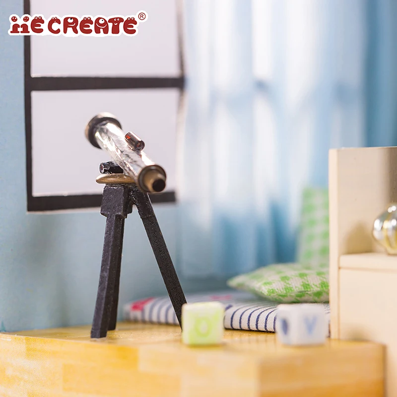 

iiE Create New Doll House Miniature Dollhouse Comes Furniture Beautiful Bedroom 3D Wooden Toys for Children Christmas Gift