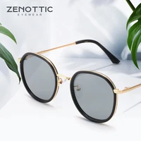 zenottic retro round polarized sunglasses for men women brand design oversized metal frame uv400 protect driving eyewear shades