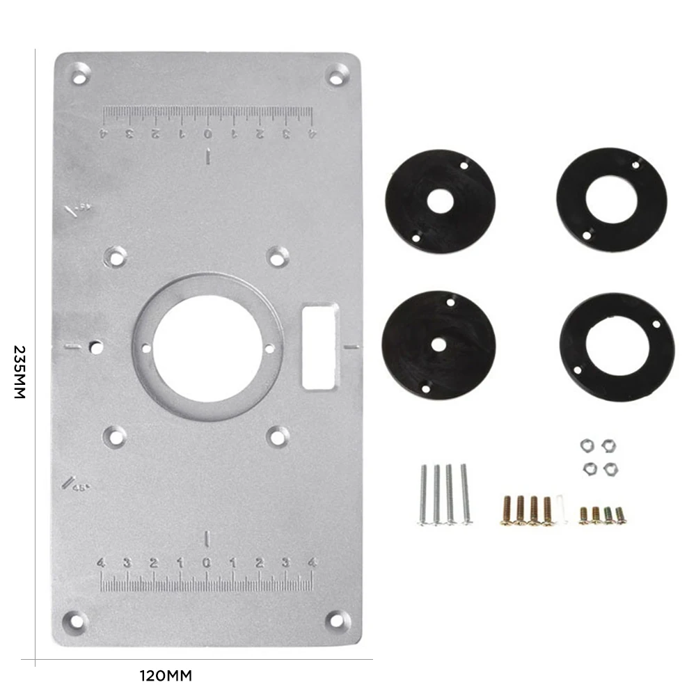 

Router Table Insert Plate with Router Insertion Ring and Install Screws for DIY Woodworking Engraving Machine Benches