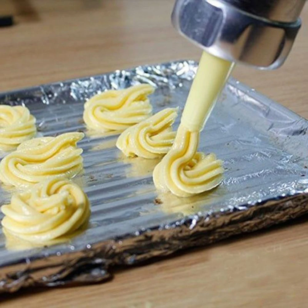 

Baking Tools Stainless Steel DIY Cookie Press 20 Press Discs+4 Lcing Tips Kids Hand Craft Gift Kitchen Baking Tool Accessories