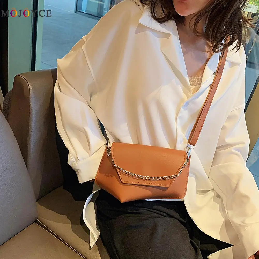 

PU Leather Handbags Ladies Zipper Shoulder Messenger Bag Women Solid Retro Small Chain Shopping Crossbody Bags