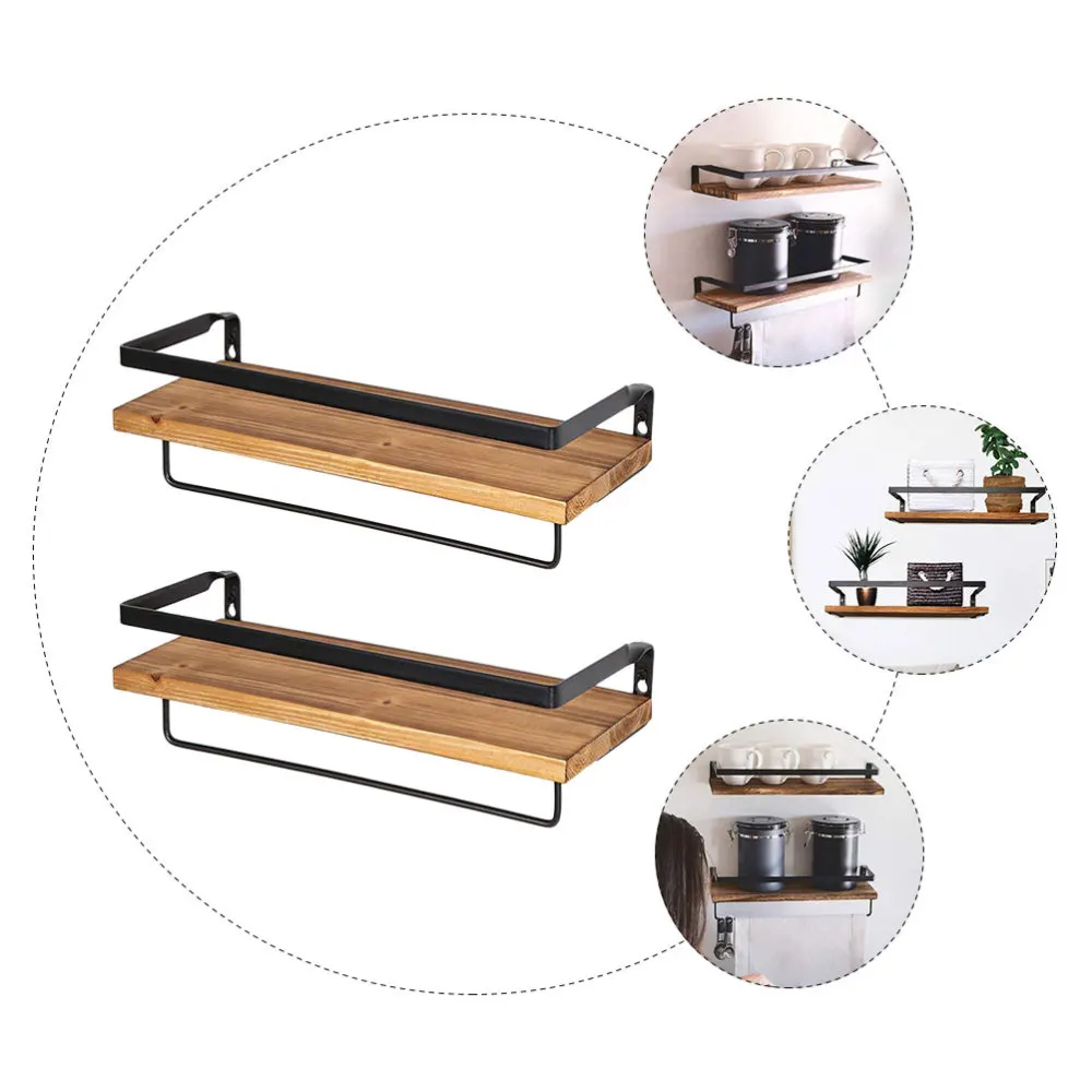 

1 Set of Bathroom Storage Racks Kitchen Storage Holders Wall Racks with Hooks