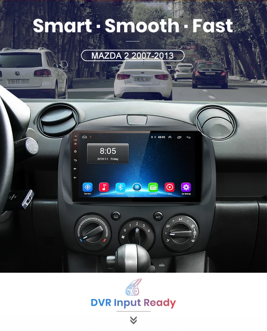 Junsun V1 Android 9,0 2G+ 32G DSP автомобильный Радио Мультимедиа Видео плеер для MAZDA 2 2007-2013 навигация gps 2din Авторадио