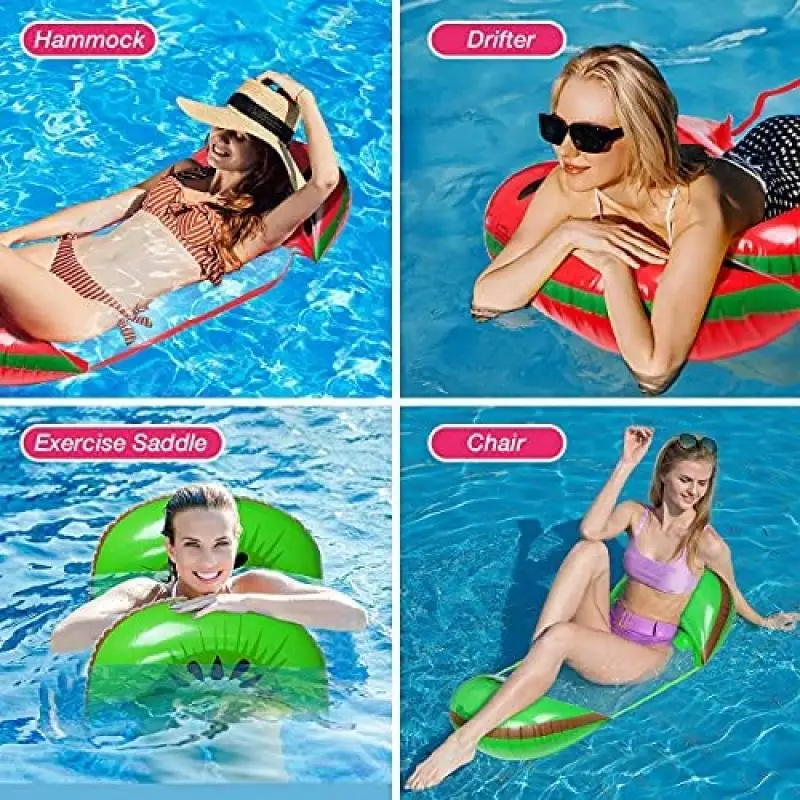 

New 120*73Cm Rainbow Kiwi Watermelon Fruit Summer Inflatable Water Hammock Pool Party Lounger Bed Sea Swimming Floats Chair Toys