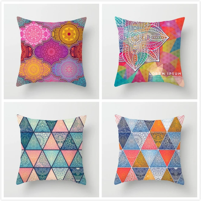 Чехол для подушки с рисунком мандалы Fuwatacchi цветок Геометрическая наволочка