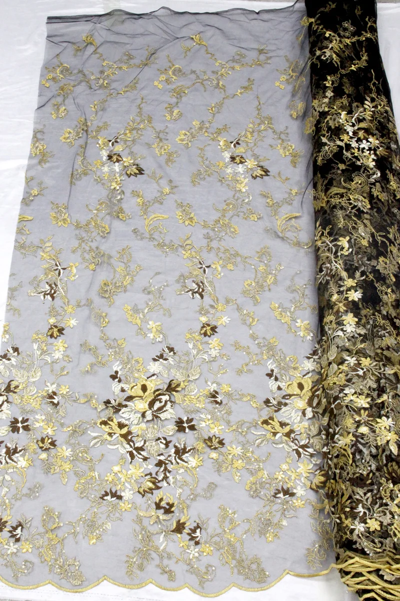 

2019 Lovely Beaded Sequins Lace Wedding Stage Table Cloth Latest African French Tulle Lace Material For Multi Using