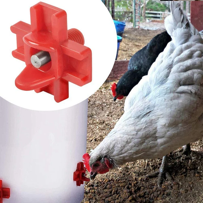 

AFBC Horizontal Side Mount Automatic Poultry Nipples Clean Drinker Waterer for Chicken or Quail-60Pcs