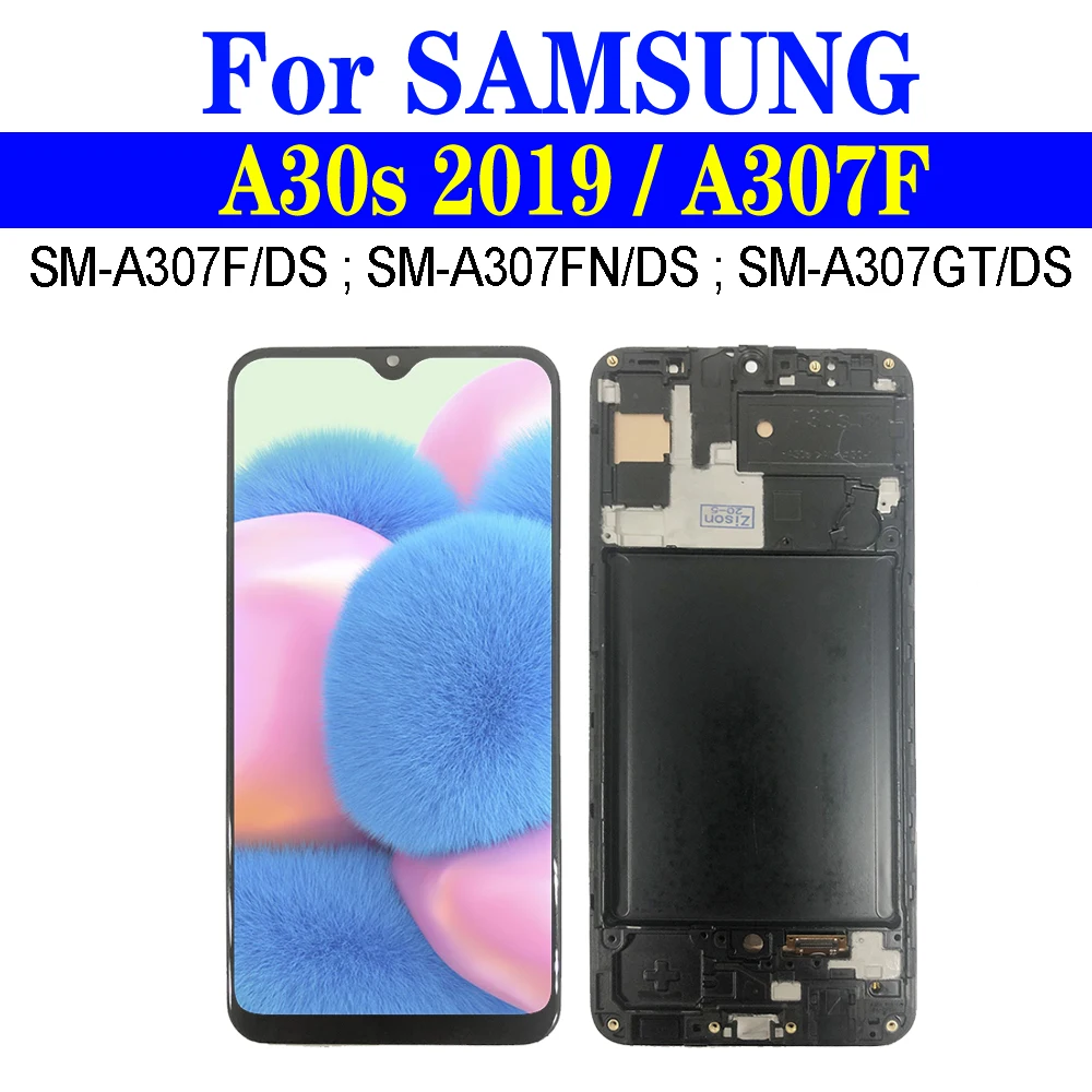 Для Samsung Galaxy A30s 2019 A307 ЖК дисплей с рамой A307F A307FN SM A307F/DS A307GT цифровым