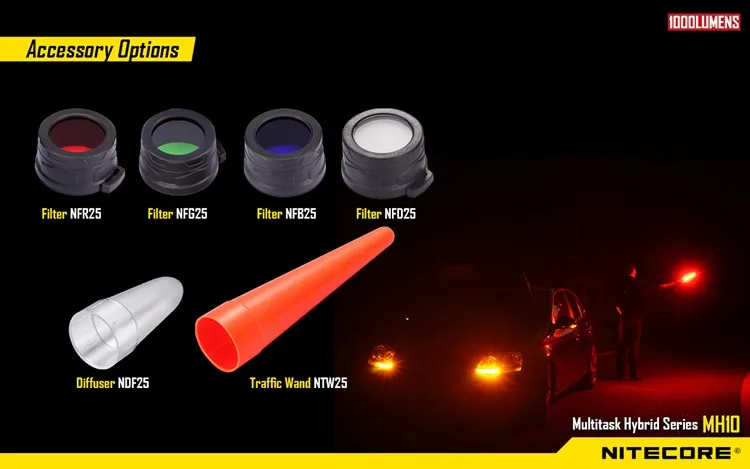 Nitecore MH10 тактический флэш-светильник Cree XM-L2 1000 Люмен usb зарядка поиск поход ручной светильник+ 1 шт. 2300 мАч 18650 B
