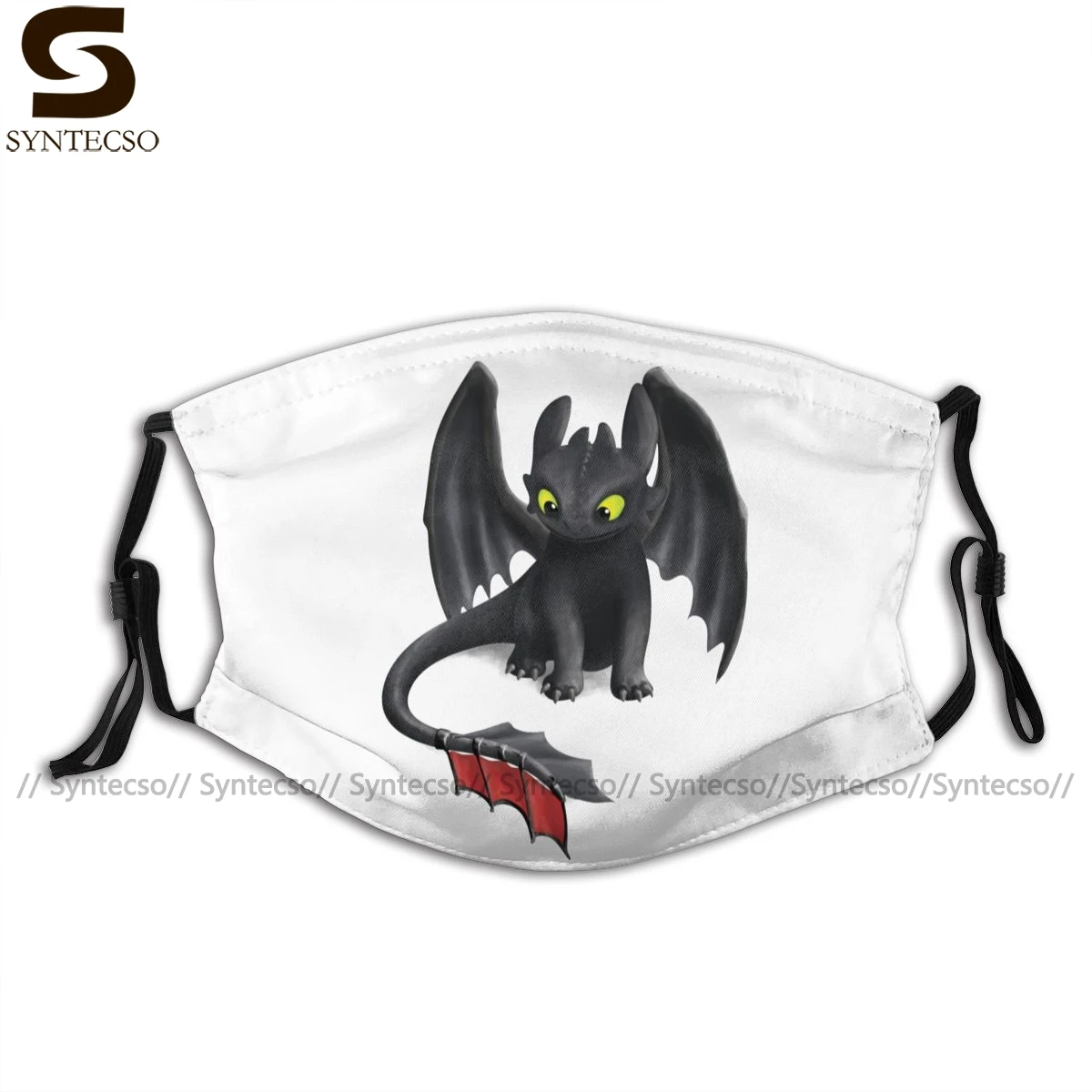 

Dragon Mouth Face Mask Toothless Night Fury Inspired Dragon Facial Mask Lovely with Filters Kawai Adult Mask