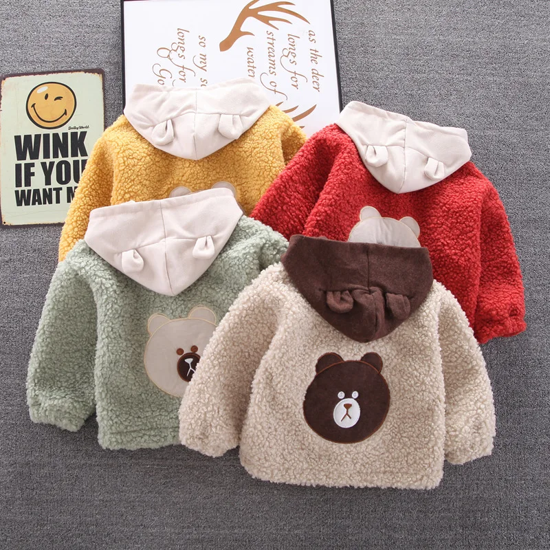 

Детская одежда для маленьких детей Для мальчиков и девочек зимние куртки с принтом в виде персонажей из мультфильма, с капюшоном, с рисунком...