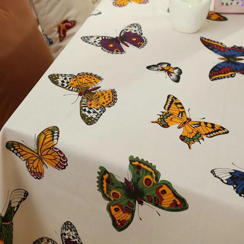 Прямоугольная скатерть в пасторальном стиле плотная холщовая из хлопка и