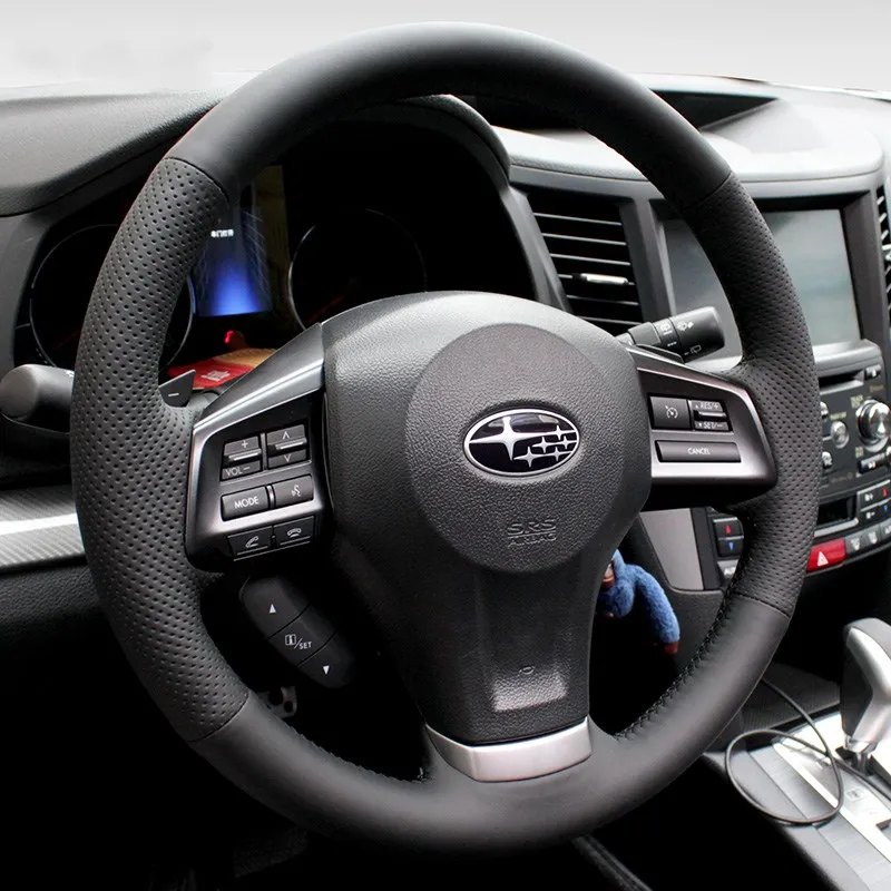 

DIY hand-stitched suede leather car steering wheel cover for Subaru brz New Forester Outback xv Legacy