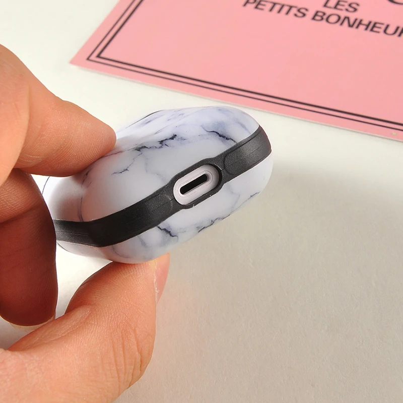 Мраморный гранитный Мягкий силиконовый чехол для Airpods изображение камня