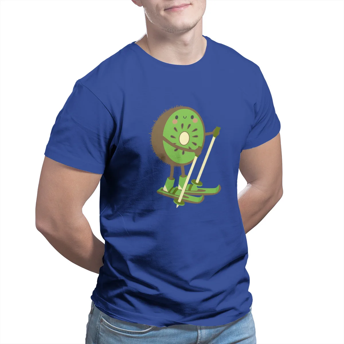 

Men's T-shirts Skiwi Kiwi Ski Skier Fruit Fruits Winter Men's Games Tee Shirt Homme De Marque Groot Anime Hip-Hop Men 34103