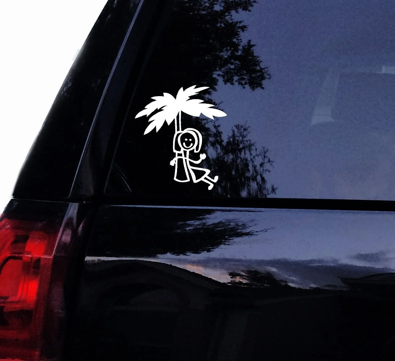 Для палки леди Пальма пляж наклейка Женская палка фигура виниловая