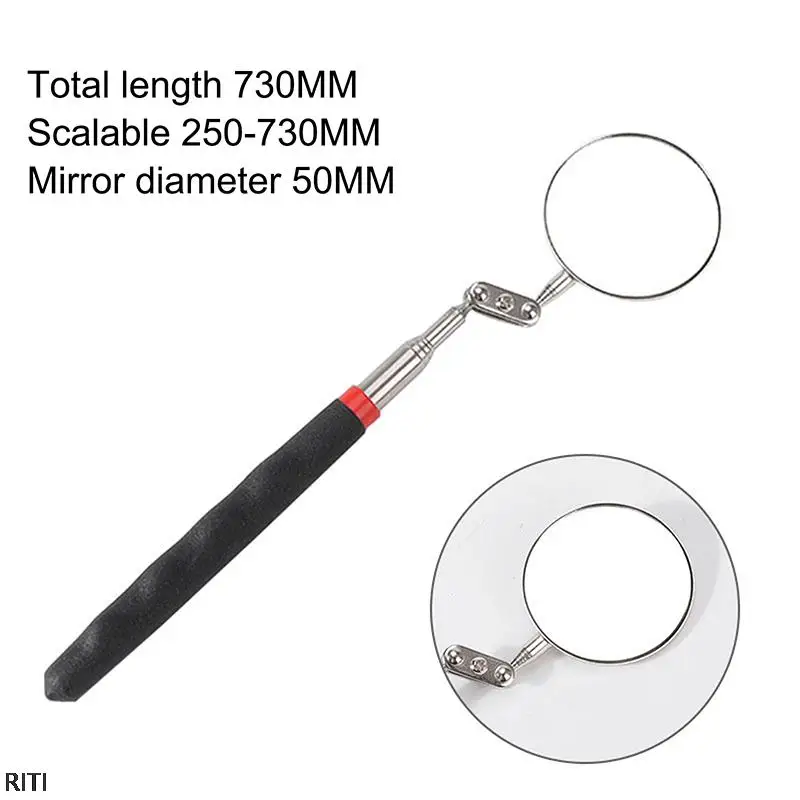 

1Pc 50mm Car Telescopic Detection Lens Inspection Round Mirror Stainless steel