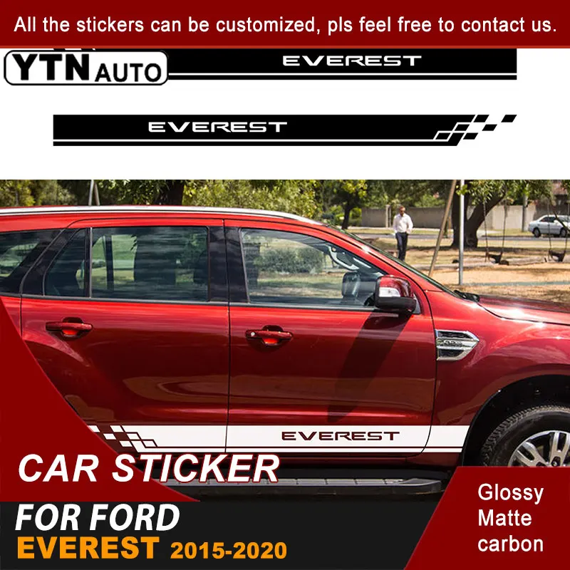 Fit For Ford Everest 2016 2017 2018 2019 2020 Car Decals Side Door Stripe Graphic Vinyl personality Car Stickers Accessories
