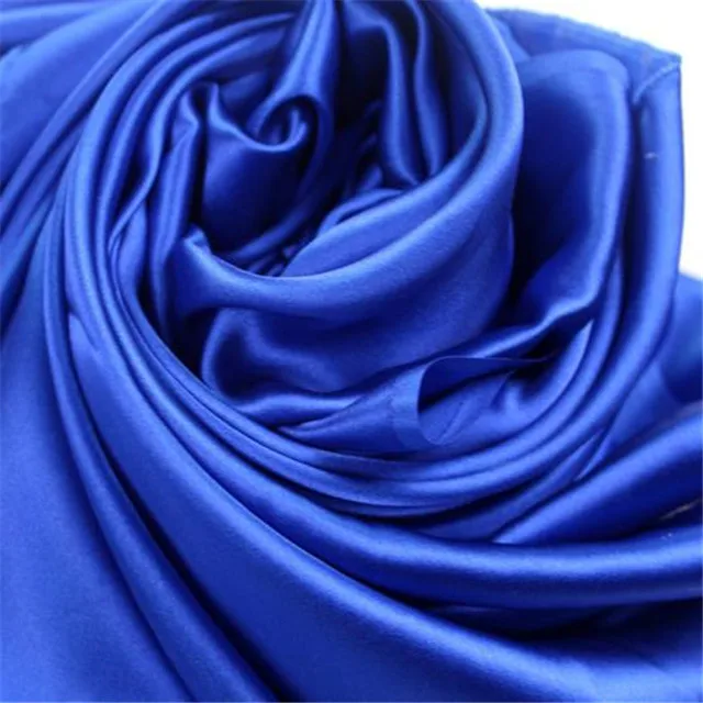9 dark blue Шелковая атласная ткань 16momme 114 см 44 дюйма сплошной цвет тутового натурального чистого материала шелк Шармез ткань для женского платья - Цвет: 9 dark blue