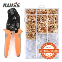 iwiss sn 48b wire crimping plier with 1000pcs cable connectors kit 2 84 86 3mm butt terminals set insulated sleeves crimp tool