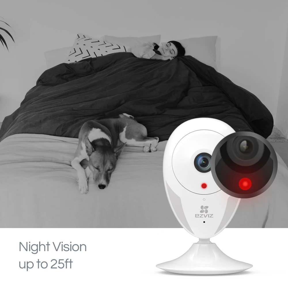 Камера домашняя EZVIZ CTQ2C 1080p 2 4G Wi-Fi Full HD двусторонняя связь ночное видение до 10 м |