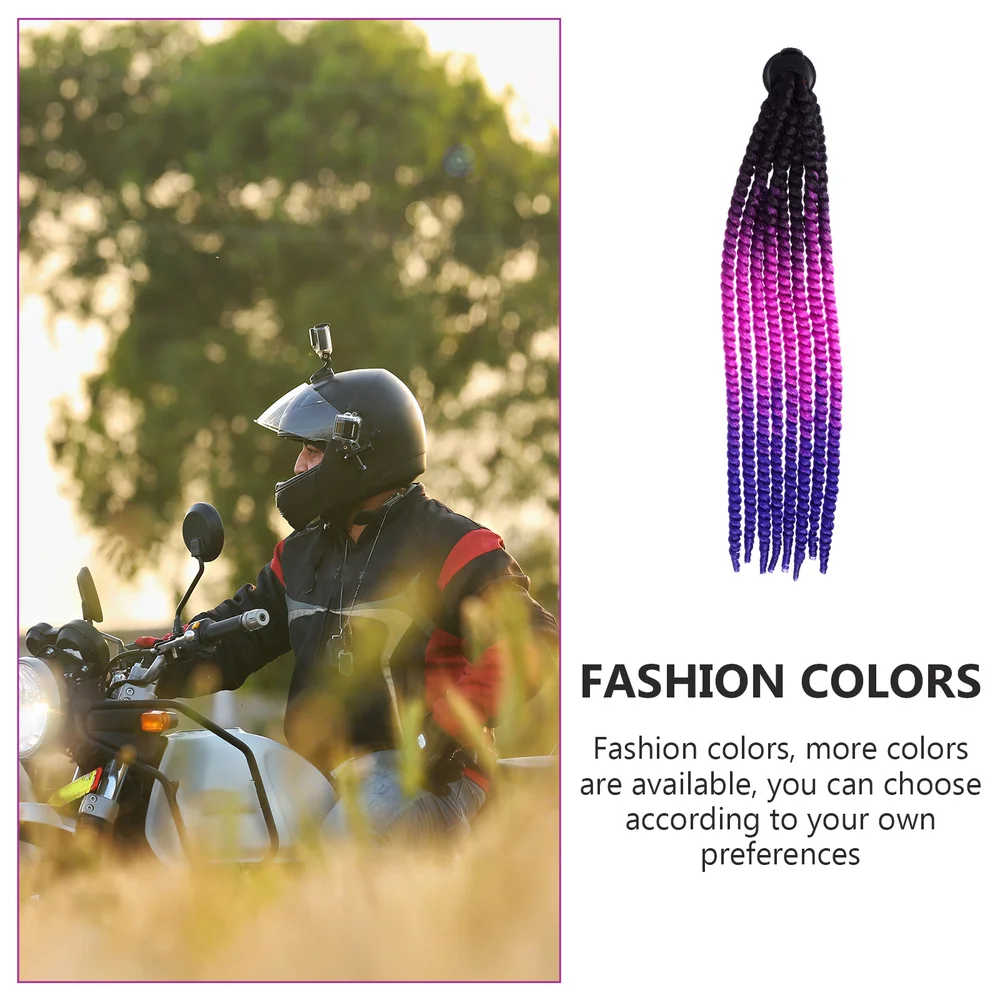 

Motorbike Helmet Decoration Helmet Ornament Reusable Helmet Braid Wig Decor