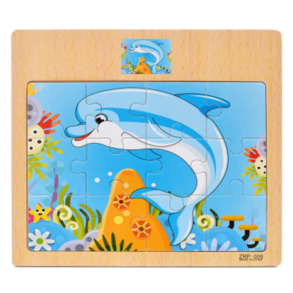 Прозрачный Wooden Toys Puzzle for Kids 3 years Animals/Vegetables/Fruits/Traffic Insects/Poultry Educational Kids Games Jigsaw - Цвет: Прозрачный