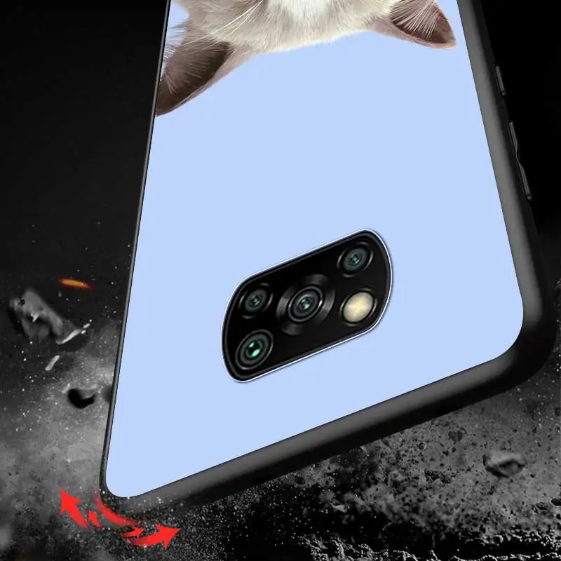 

Lovely Cat For Xiaomi Redmi K30 K30S Mi 10T Lite Pro Poco X3 NFC X2 M3 M2 F2 Pro C3 F1 Soft Black Phone Case
