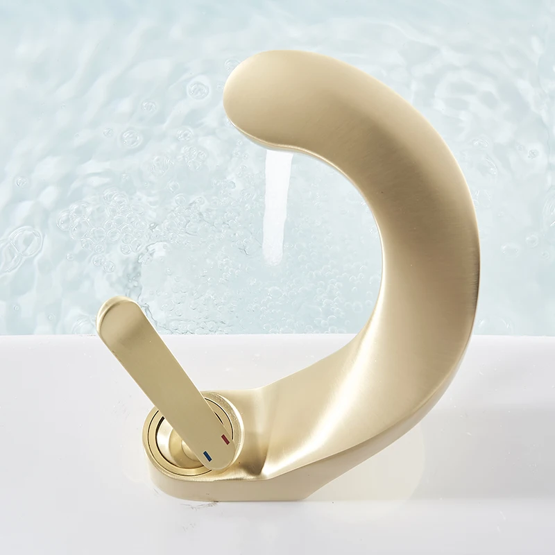 Хромированный Матовый кран для раковины с одним отверстием естественной