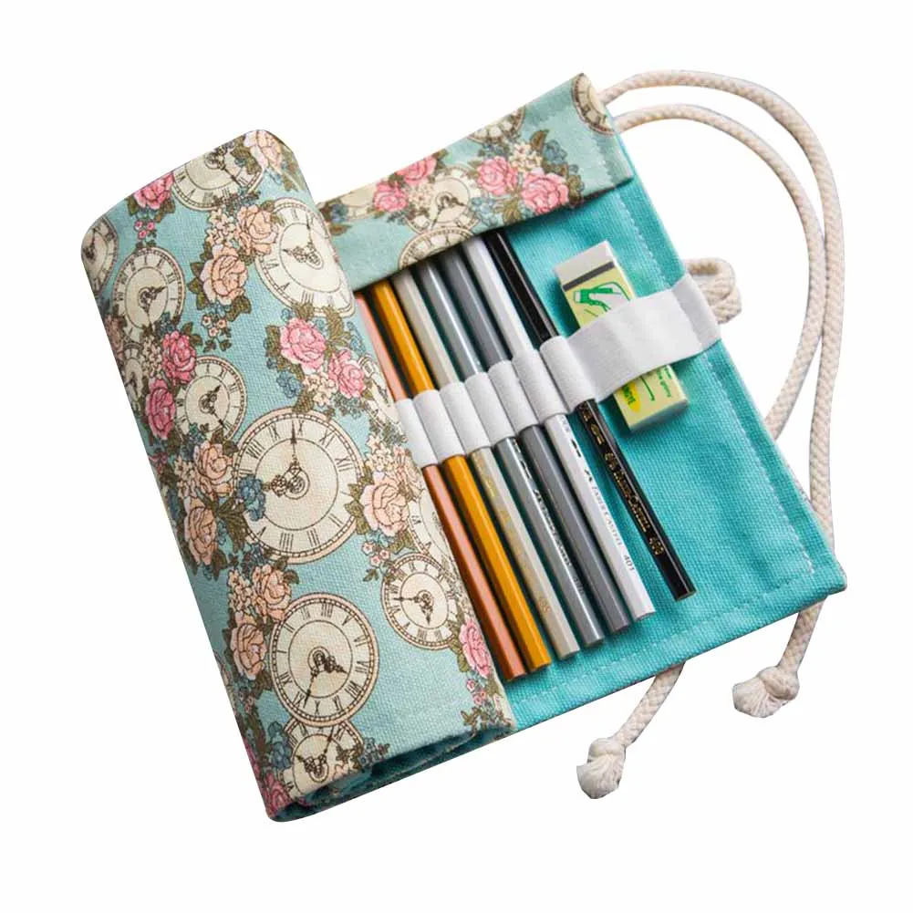 Цветной чехол для карандашей с 36/48/72 отверстиями тканевый рулон косметичка