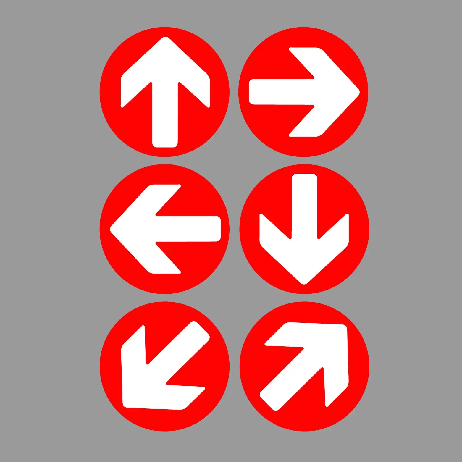 6 X Direction Arrows Black Red Yellow Self-Adhesive Stickers Social Distance Signs | Car