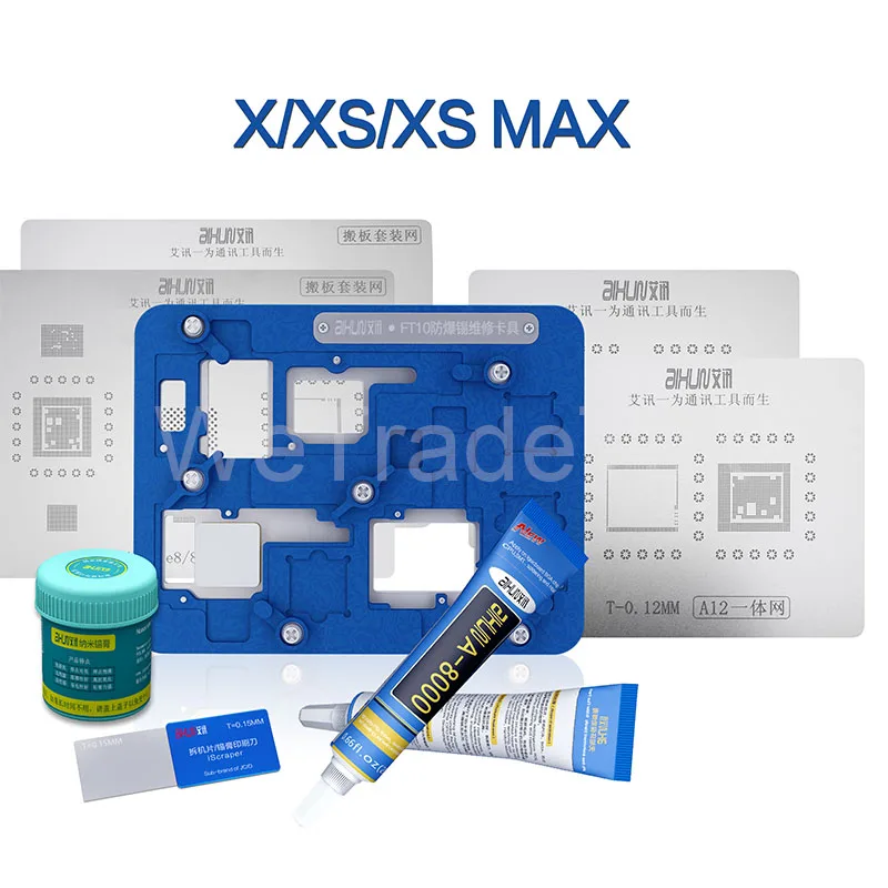 Плата JC Aixun профессиональная BGA Reballing полный комплект для ремонта телефонов X XS XSMAX