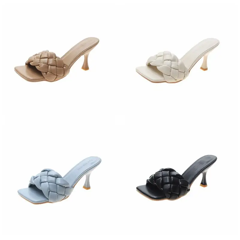 

2021 New High Quality Weave Open Toe Flat Casual Women Slipper Leisure SandalWomen Brand Summer Slides Female Beach Flip Flops