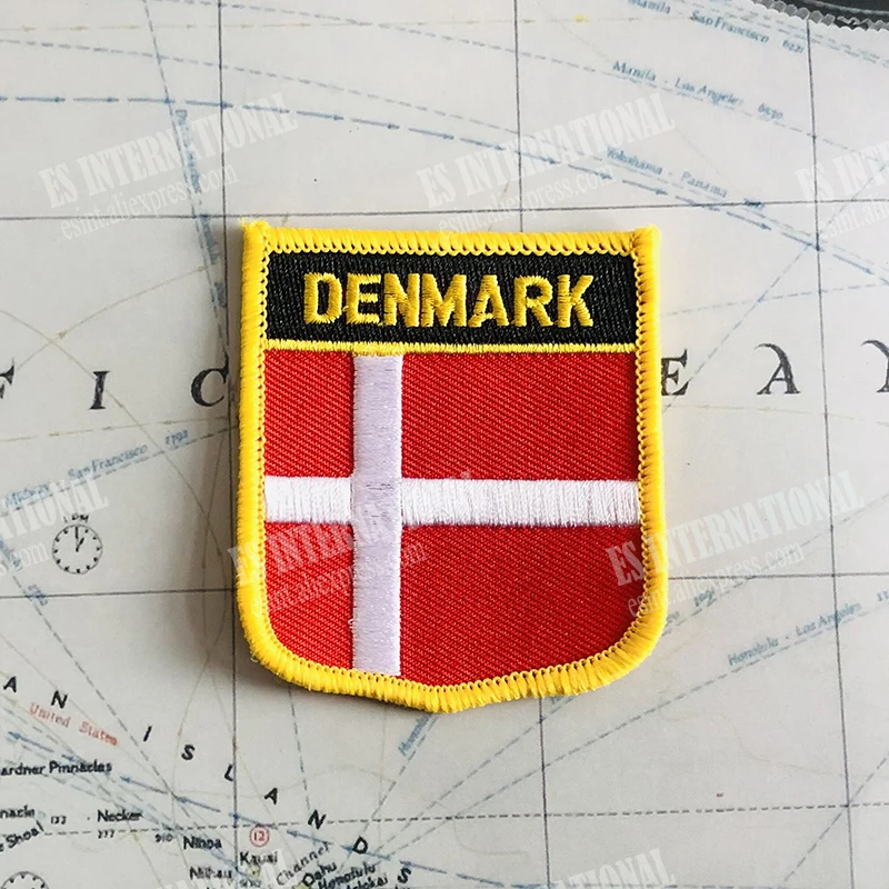 Значки с национальным флагом Дании нашивки на руку вышивкой и заколка лацкан