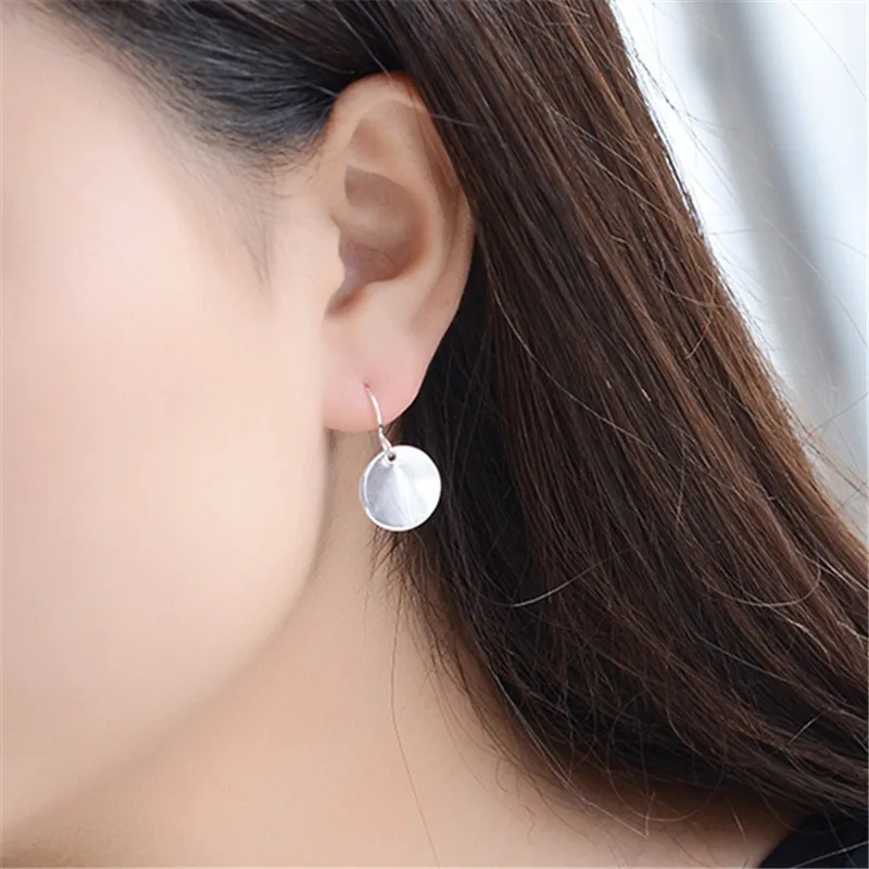 

925 Sterling Silver Round Bead Stud Earrings For Women Wedding Jewelry Female pendientes eh007