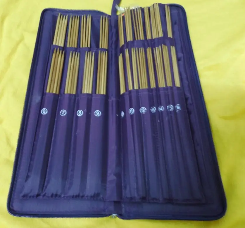 Набор вязальных игл из бамбука 22 размера прямая игла 11 размеров круглая кольцо