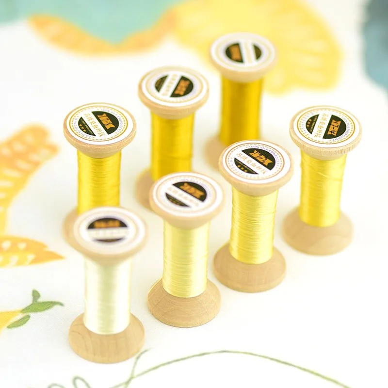 20 метров на нить/ручная вышивка/шелковая нить/шелковая ручная вышивка/желтая