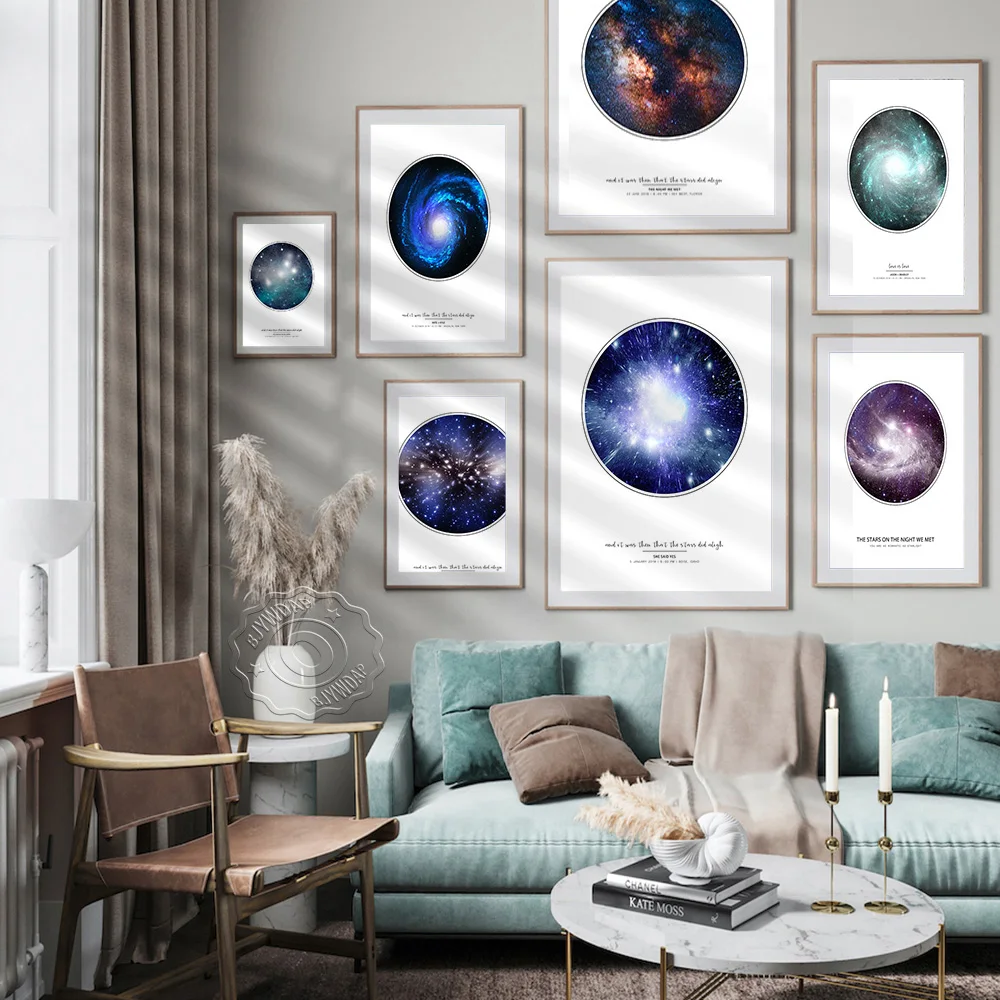 

Personalised Star Galaxy Map, Star Sign Constellation Poster, Milky Way Vortex High Definition Wall Picture Home Kids Room Decor