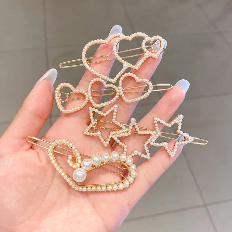 

Xwen Store The New Listing Pearl Clip Headdress Femals Hairpin Top Bangs Broken Side Hair Accessories For Women OH2073