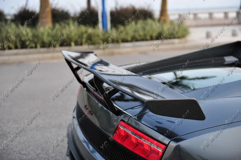 Car Accessories Carbon Fiber Rear Spoiler Blade with FRP Stands Fit For 2003-2014 Gallardo LP550 LP560 LP570 D Style GT Wing | Автомобили
