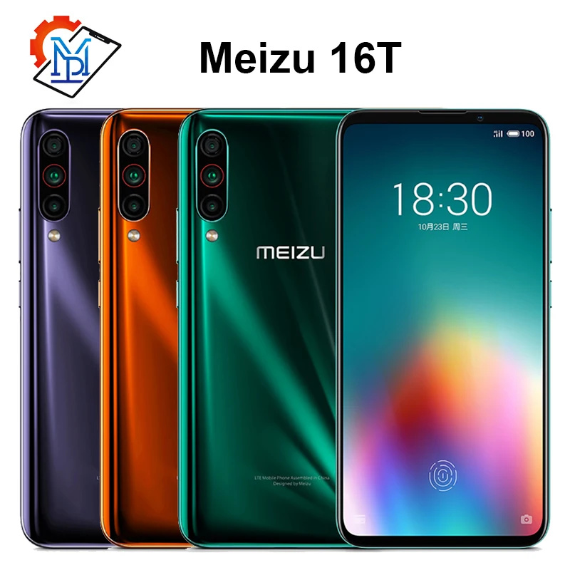 Meizu 16T мобильный телефон, 6,5 дюймов, 6 ГБ ОЗУ, 128 Гб ПЗУ, Восьмиядерный процессор Snapdragon 855, Android 9,0, тройная камера, 4500 мАч, Samrtphone
